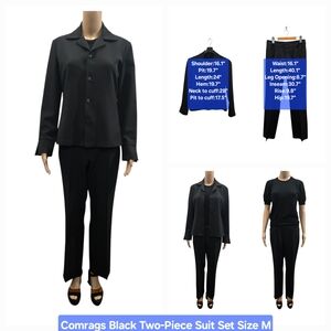 Comrags Black Two Piece Suit Set Size M